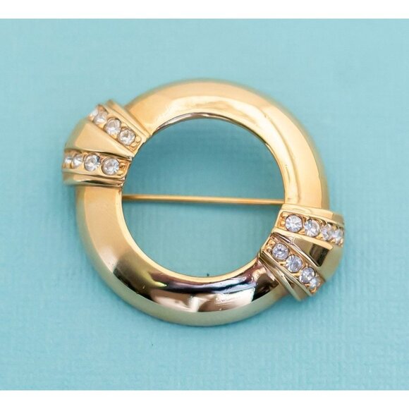 Vintage Elegant Round Brooch E26 - Picture 1 of 2